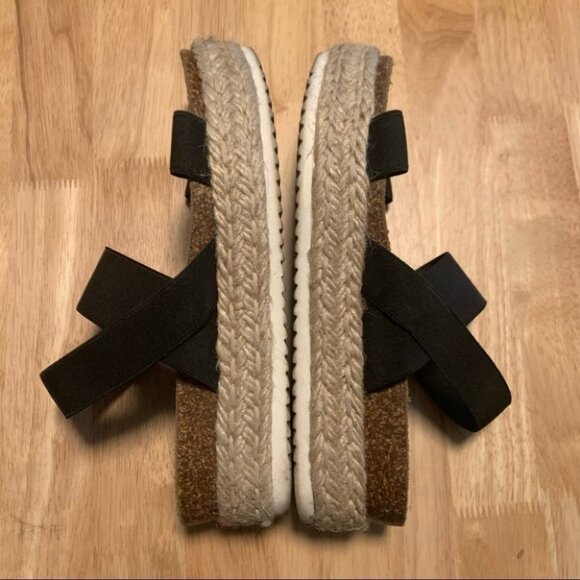 Steve Madden Black Espadrilles Platform Sandals Size 9 - Picture 4 of 8